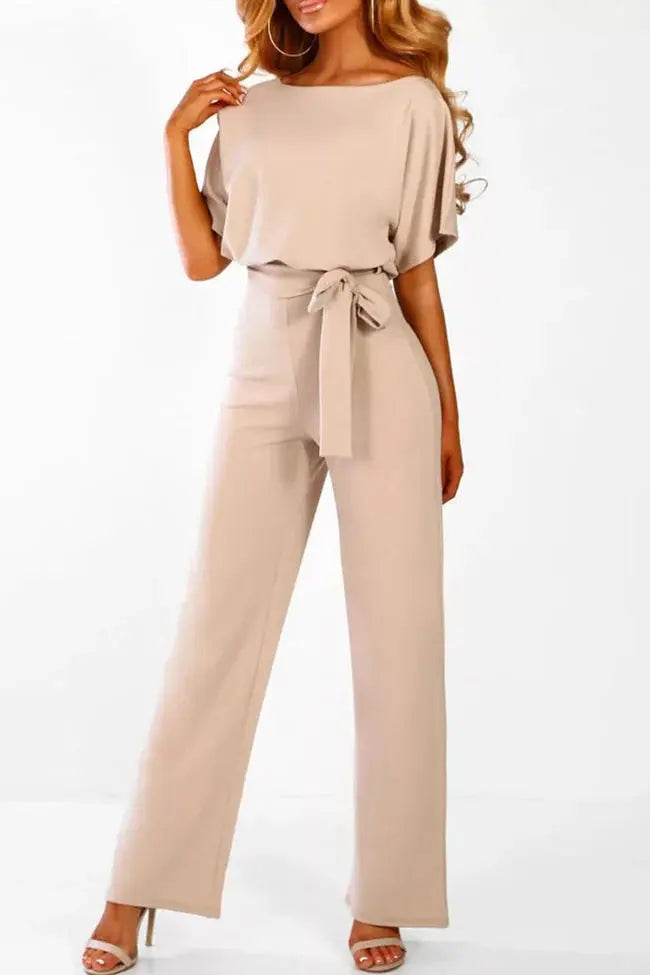 Mirla | Elegant Jumpsuit med Vid Ben och Midjebälte-Eva Jonsson