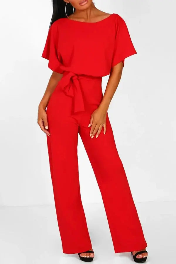 Mirla | Elegant Jumpsuit med Vid Ben och Midjebälte-Eva Jonsson