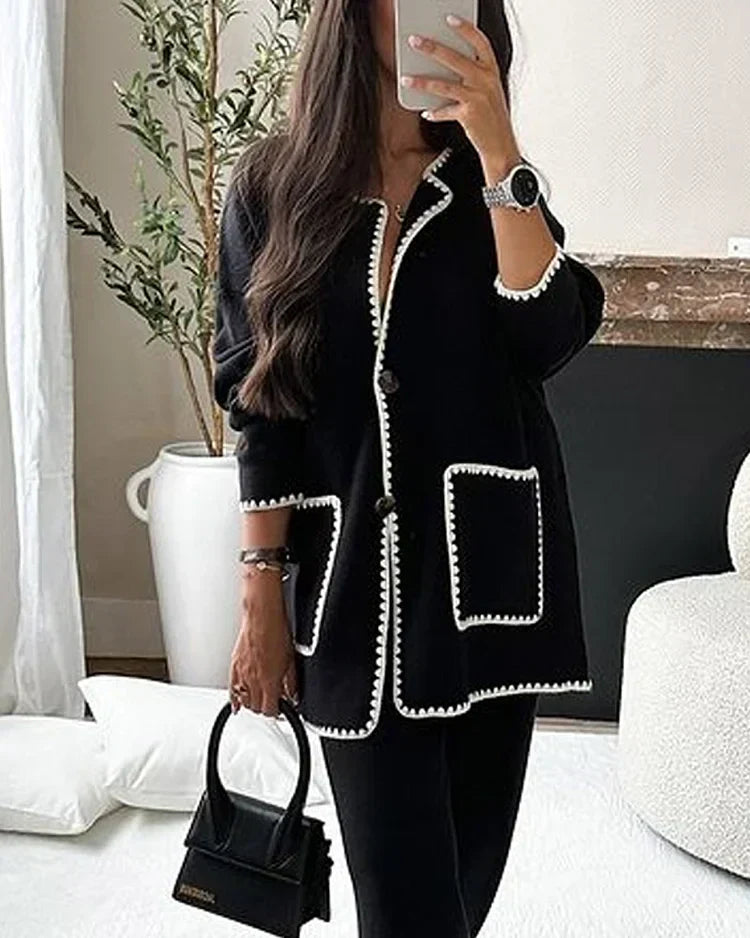 Mirla | Elegant Kavaj Dam med Knappslå för Alla Tillfällen-Eva Jonsson