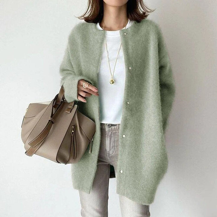 Mirla | Elegant Knappad Stickad Jacka-Eva Jonsson