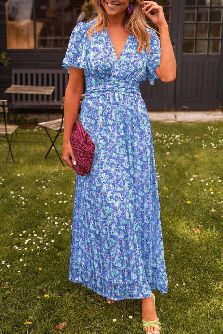 Mirla | Elegant Lång Blommig Klänning-Eva Jonsson