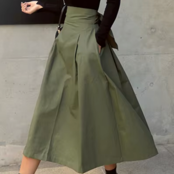 Mirla | Elegant Maxi Kjol med Slipsdetaljer för Damer-Eva Jonsson
