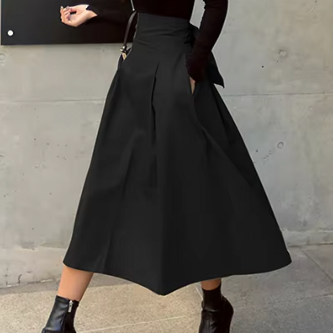 Mirla | Elegant Maxi Kjol med Slipsdetaljer för Damer-Eva Jonsson