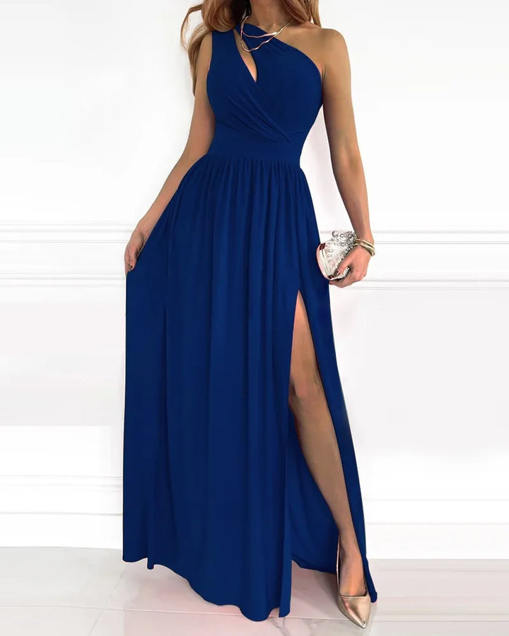 Mirla | Elegant Maxi Klänning - Stilig Maxi Klänning med One-Shoulder Design för Särskilda Tillfällen-Eva Jonsson