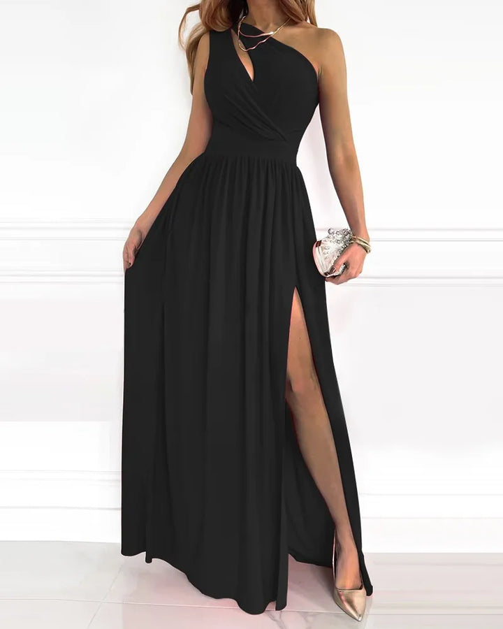 Mirla | Elegant Maxi Klänning - Stilig Maxi Klänning med One-Shoulder Design för Särskilda Tillfällen-Eva Jonsson