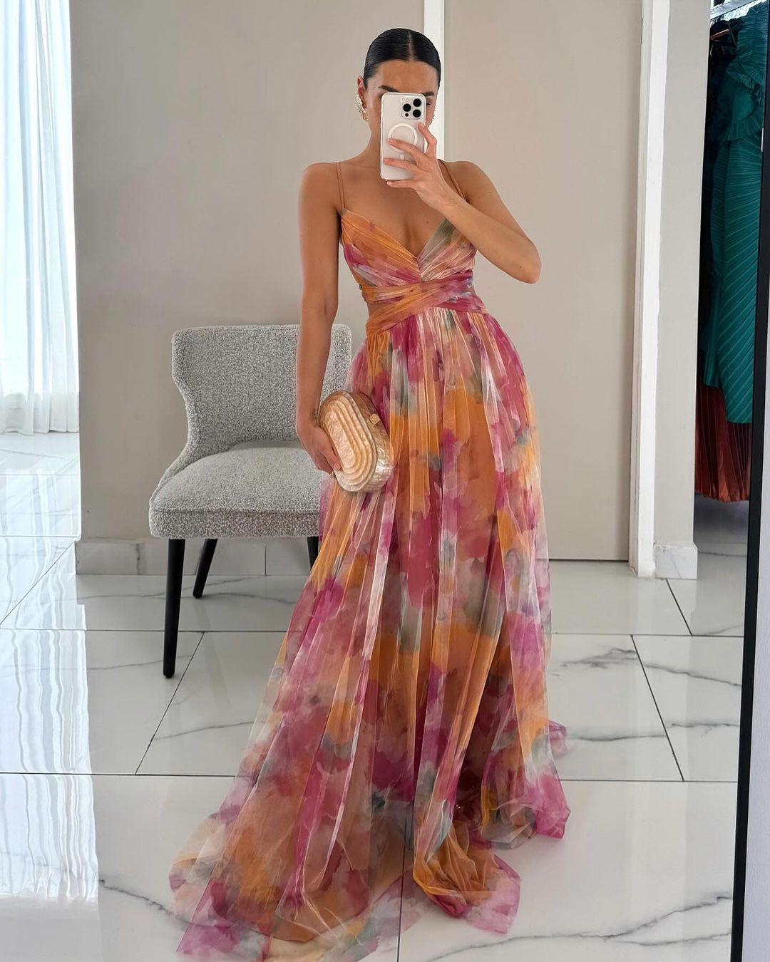Mirla | Elegant Maxikjol i vackert blommönster-Eva Jonsson