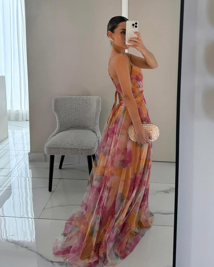 Mirla | Elegant Maxikjol i vackert blommönster-Eva Jonsson