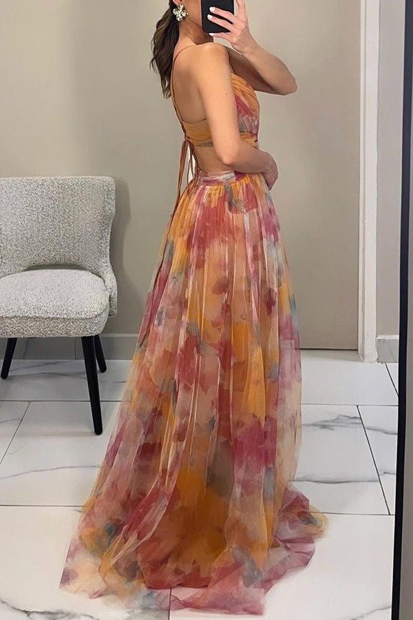 Mirla | Elegant Maxikjol i vackert blommönster-Eva Jonsson