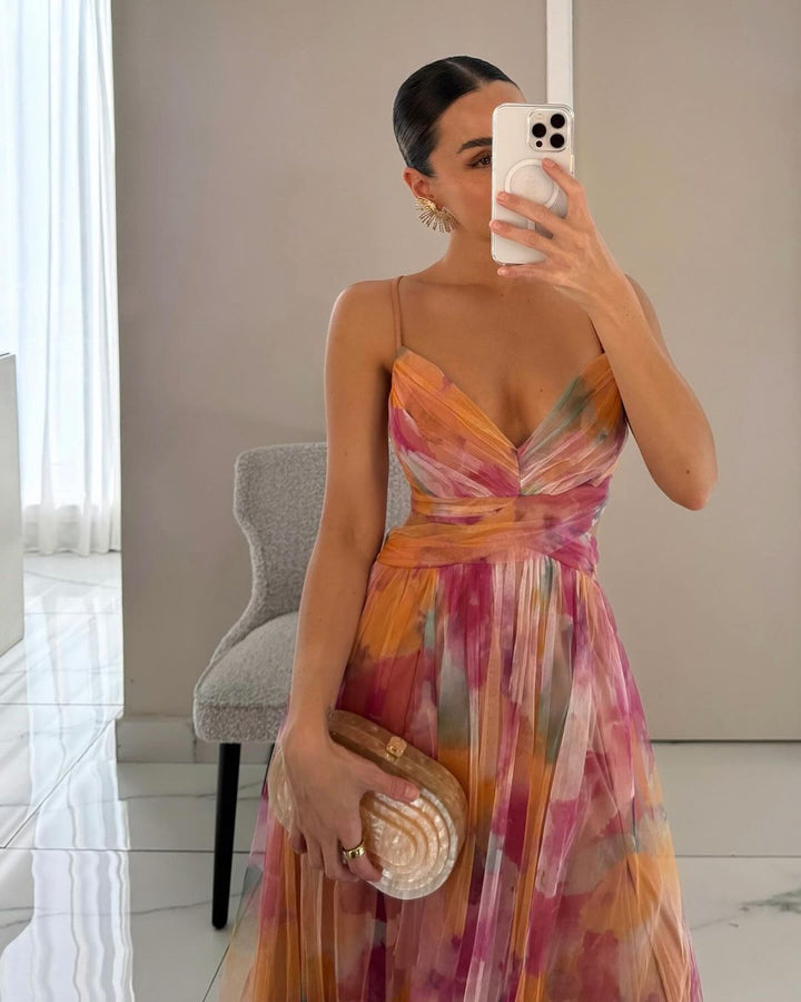 Mirla | Elegant Maxikjol i vackert blommönster-Eva Jonsson