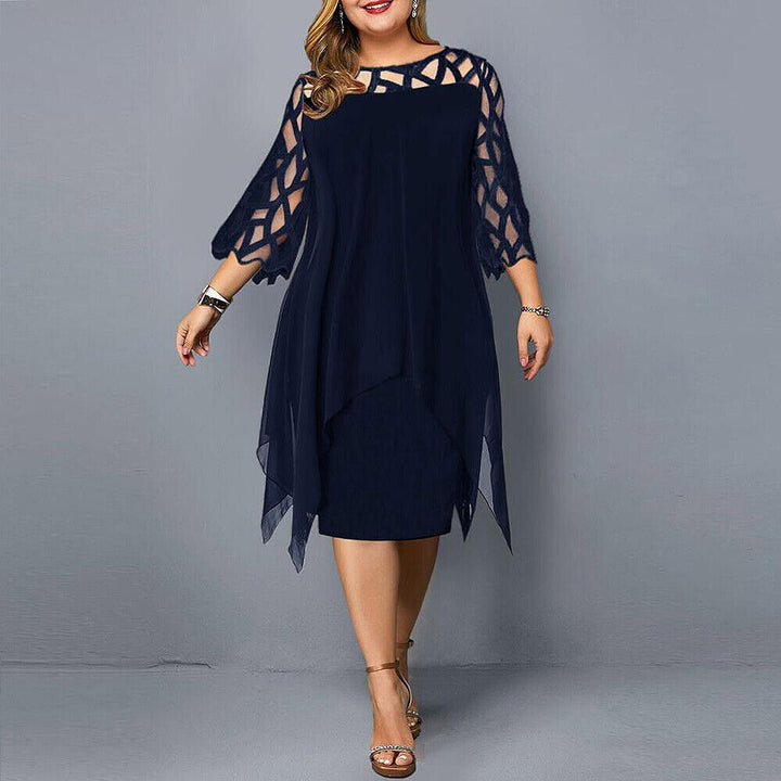 Mirla | Elegant Plus Size Midi Klänning för Kvinna-Eva Jonsson
