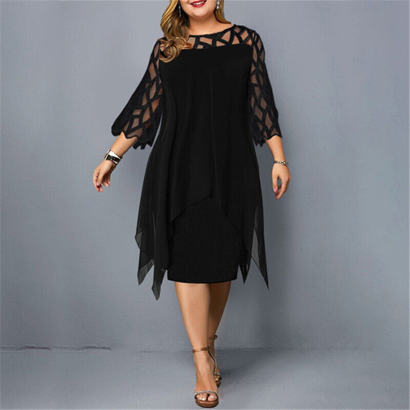 Mirla | Elegant Plus Size Midi Klänning för Kvinna-Eva Jonsson