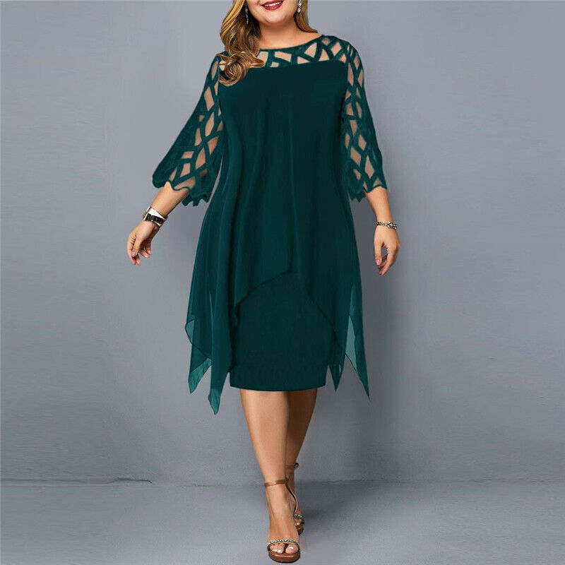 Mirla | Elegant Plus Size Midi Klänning för Kvinna-Eva Jonsson