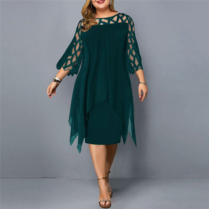 Mirla | Elegant Plus Size Midi Klänning för Kvinna-Eva Jonsson