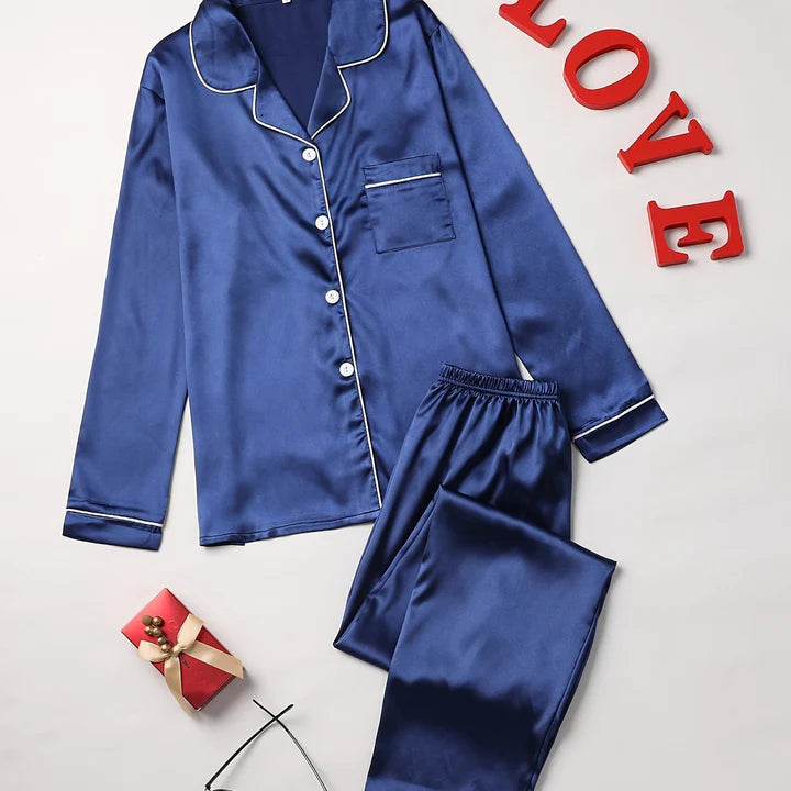 Eva Jonsson – Elegant Pyjamasset, Satin Lounge-set för kvinnor-Eva Jonsson
