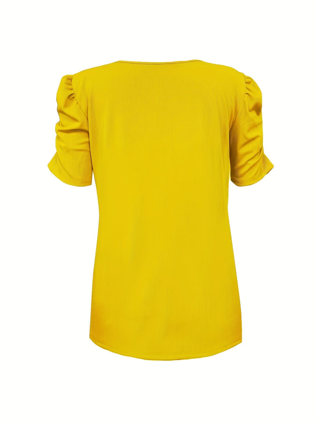 Mirla | Elegant Ribbat V-Hals T-Shirt för Damer-Eva Jonsson