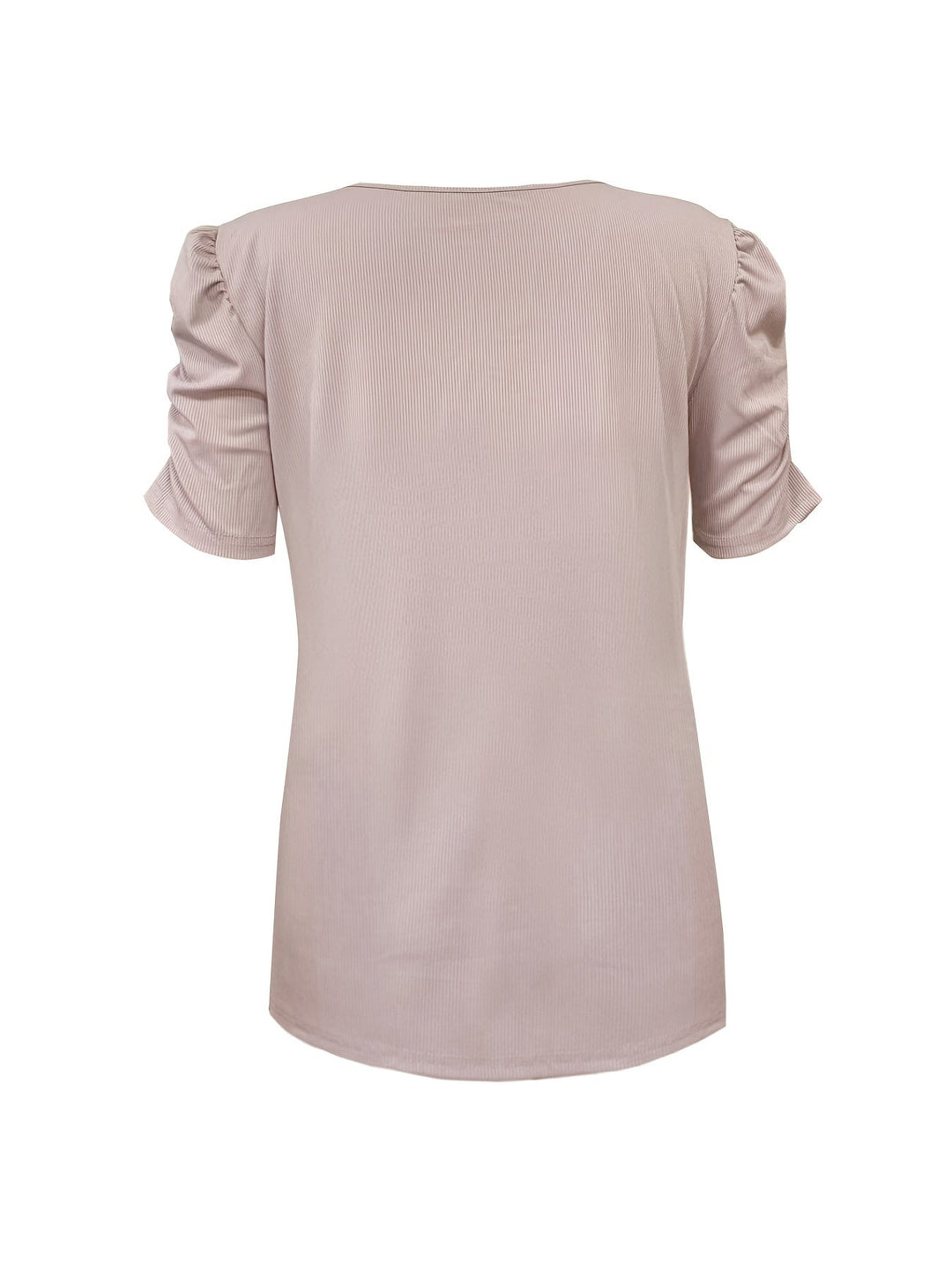Mirla | Elegant Ribbat V-Hals T-Shirt för Damer-Eva Jonsson