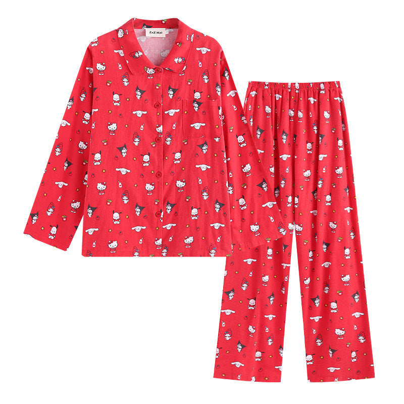 Mirla | Elegant Röd Julpyjamas - Dam-Eva Jonsson