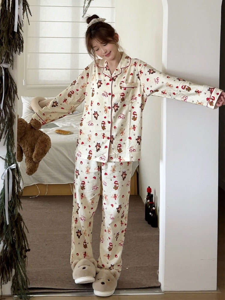 Mirla | Elegant Röd Julpyjamas - Dam-Eva Jonsson