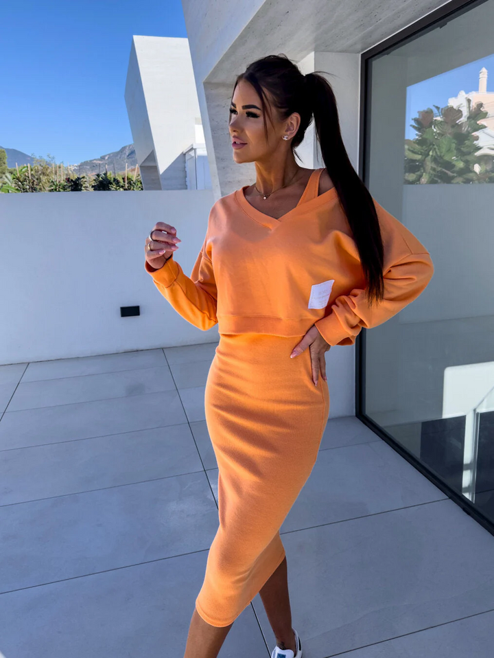 Mirla | Elegant Sweatshirt Klänning Set-Eva Jonsson