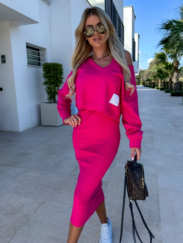 Mirla | Elegant Sweatshirt Klänning Set-Eva Jonsson
