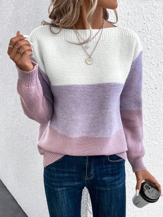 Mirla | Elegant Trikolor Patchwork Tröja-Eva Jonsson