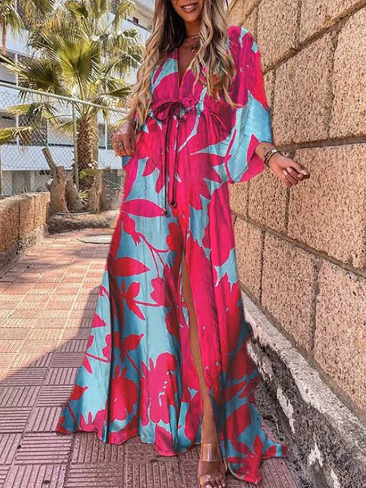 Mirla | Elegant Tryckt Strand Cover Up Klänning-Eva Jonsson