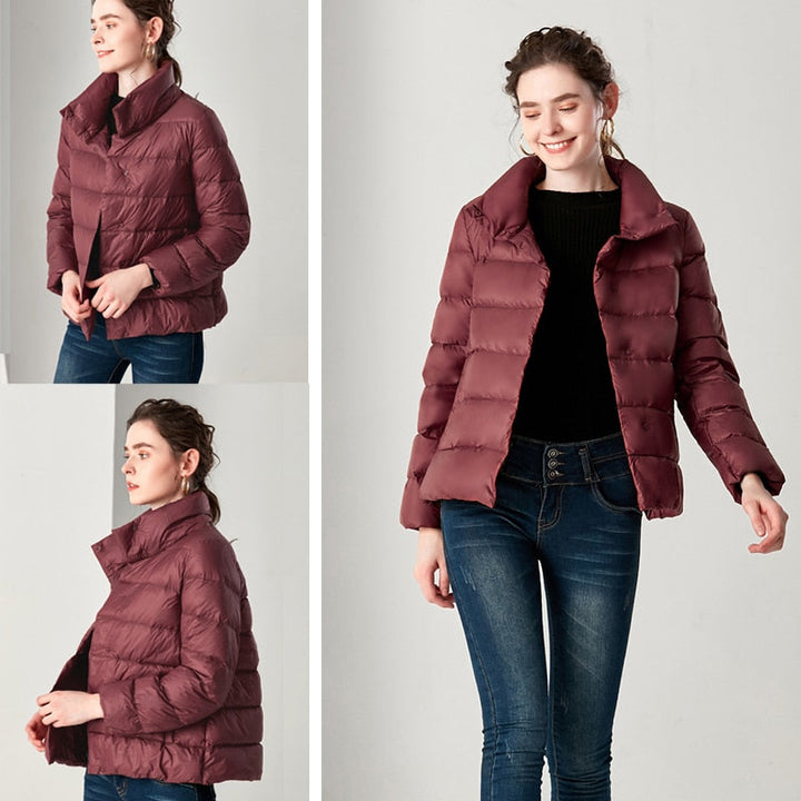 Mirla | Elegant Ultralätt Dunjacka Plus-Eva Jonsson