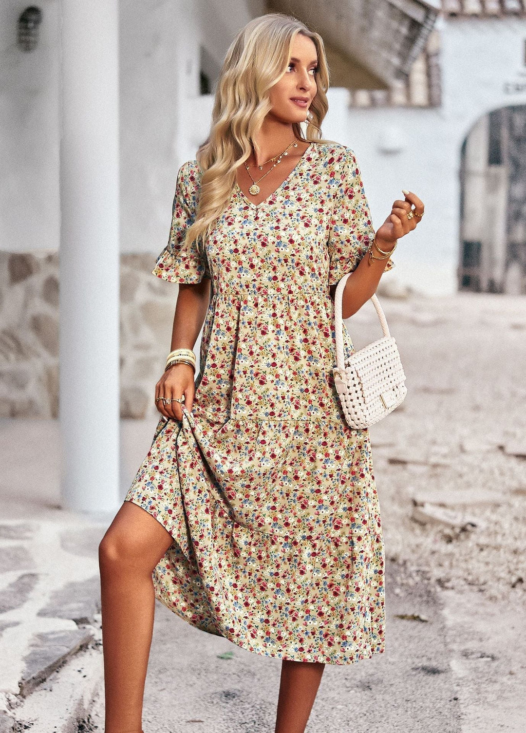 Mirla | Elegant V-ringad klänning för damer-Eva Jonsson