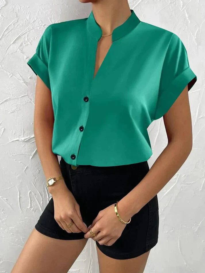Mirla | Elegant V-ringad topp för kvinnor-Eva Jonsson