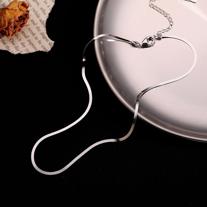 Mirla | Elegant äkta silver ormskelett kedja dam nyckelben kedja halsband-Eva Jonsson