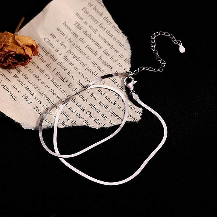 Mirla | Elegant äkta silver ormskelett kedja dam nyckelben kedja halsband-Eva Jonsson
