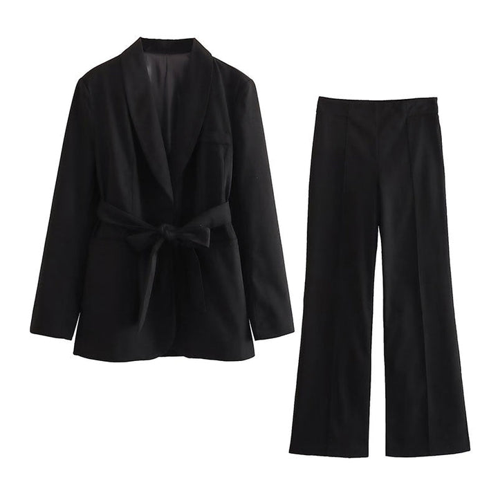 Mirla | Elegant blazer-set med bälte för damer-Eva Jonsson