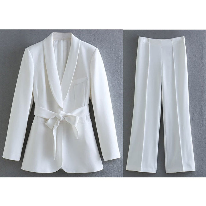 Mirla | Elegant blazer-set med bälte för damer-Eva Jonsson