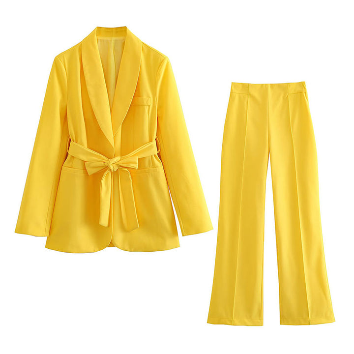 Mirla | Elegant blazer-set med bälte för damer-Eva Jonsson
