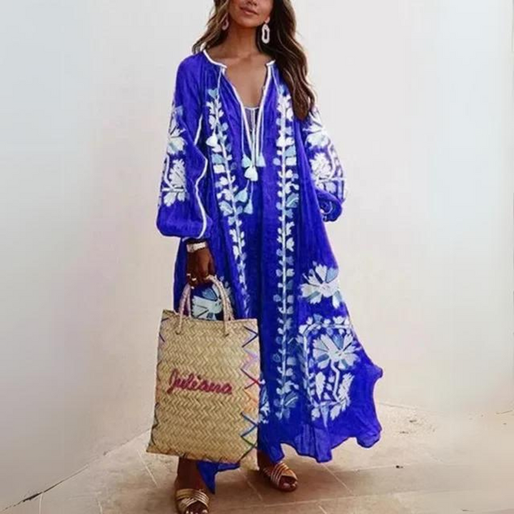 Mirla | Elegant bohemisk långklänning-Eva Jonsson