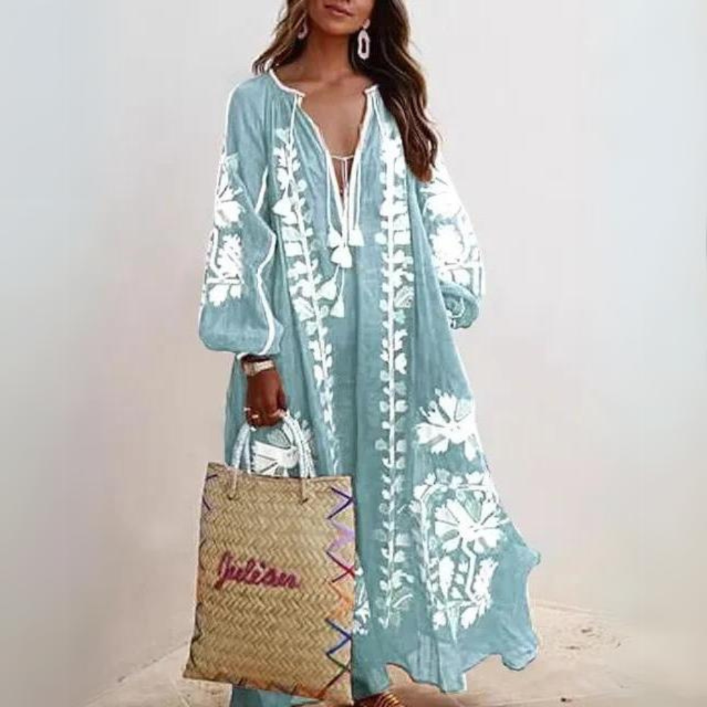 Mirla | Elegant bohemisk långklänning-Eva Jonsson