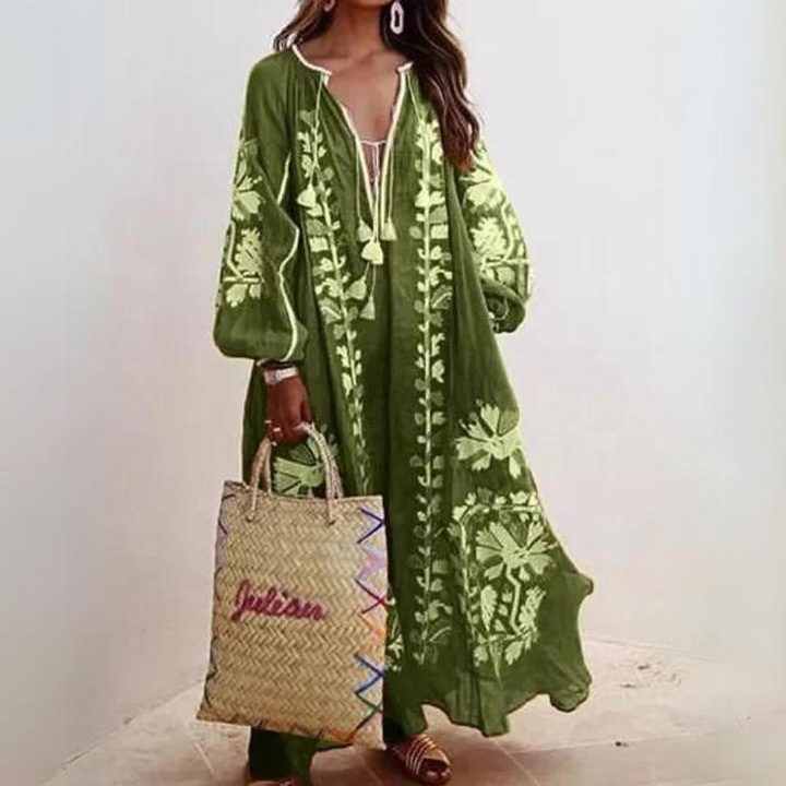Mirla | Elegant bohemisk långklänning-Eva Jonsson