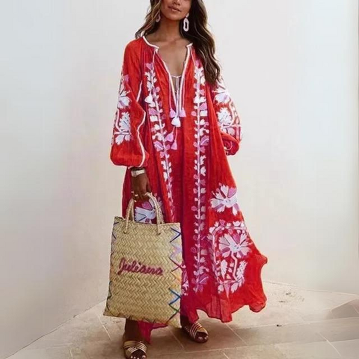 Mirla | Elegant bohemisk långklänning-Eva Jonsson