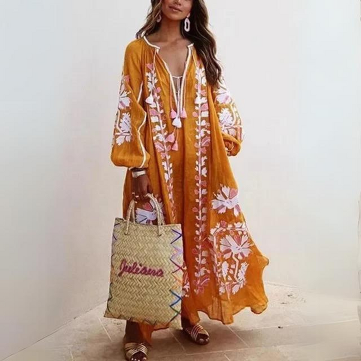 Mirla | Elegant bohemisk långklänning-Eva Jonsson