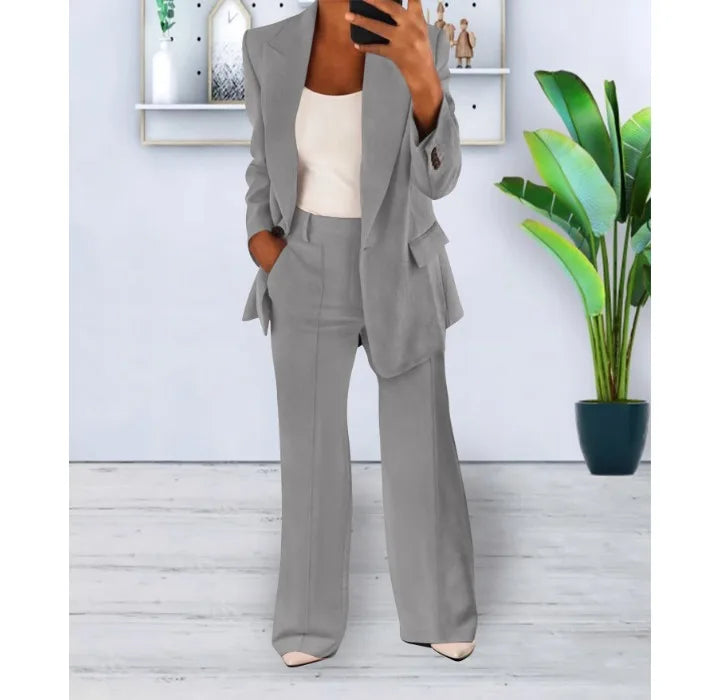 Mirla | Elegant byxdress och jacka set för kvinnor-Eva Jonsson