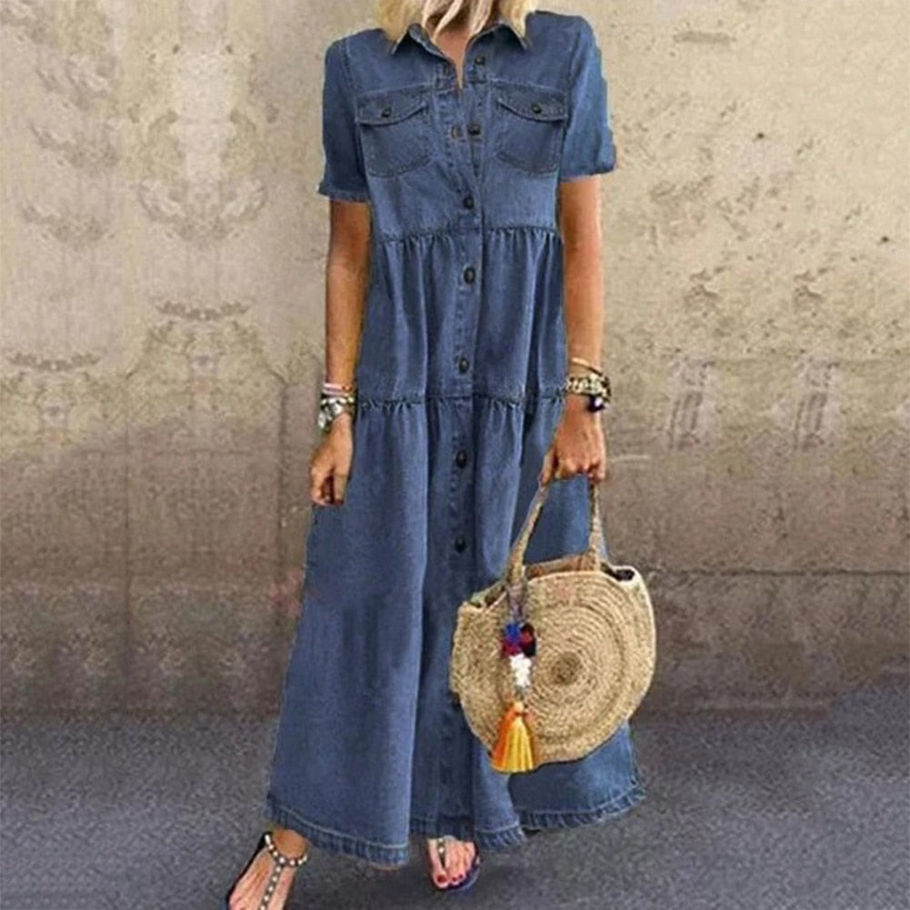 Mirla | Elegant denimklänning-Eva Jonsson