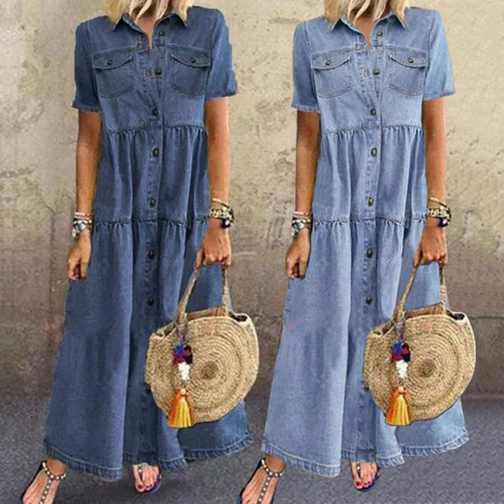 Mirla | Elegant denimklänning-Eva Jonsson