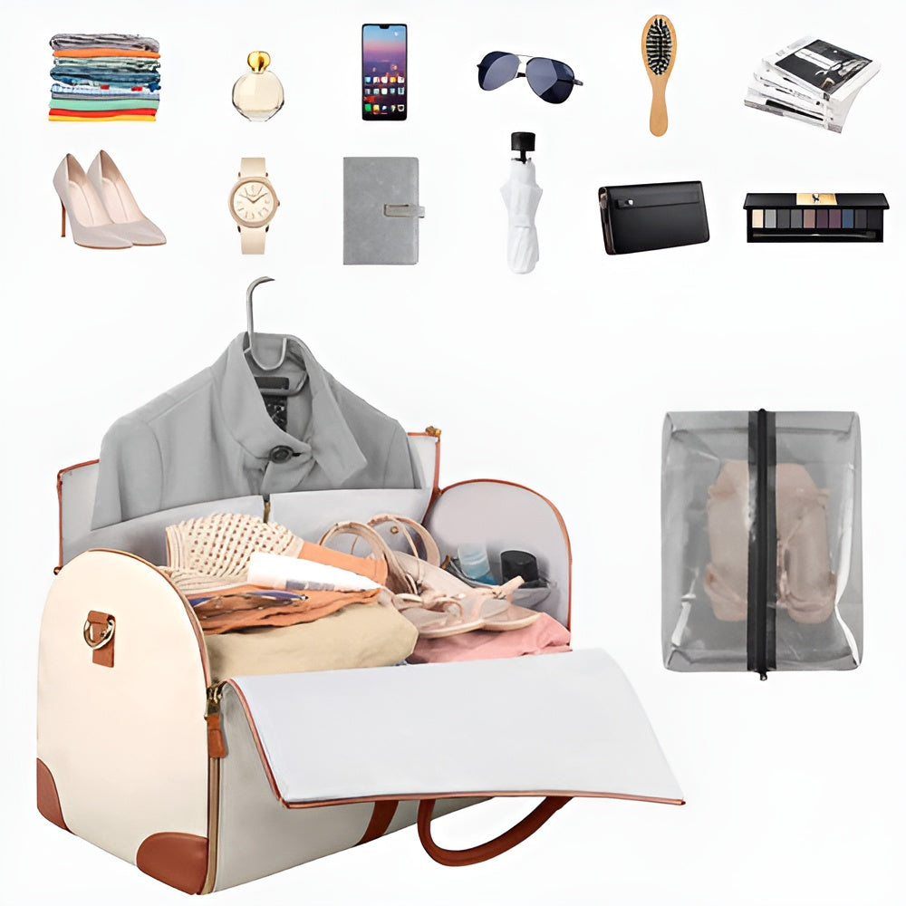 Mirla | Elegant kläders organiser axelväska i vegetabiliskt läder-Eva Jonsson