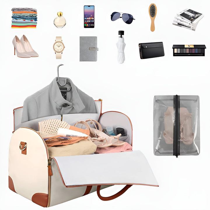 Mirla | Elegant kläders organiser axelväska i vegetabiliskt läder-Eva Jonsson