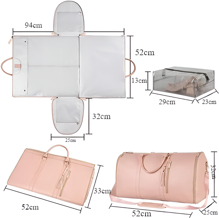 Mirla | Elegant kläders organiser axelväska i vegetabiliskt läder-Eva Jonsson
