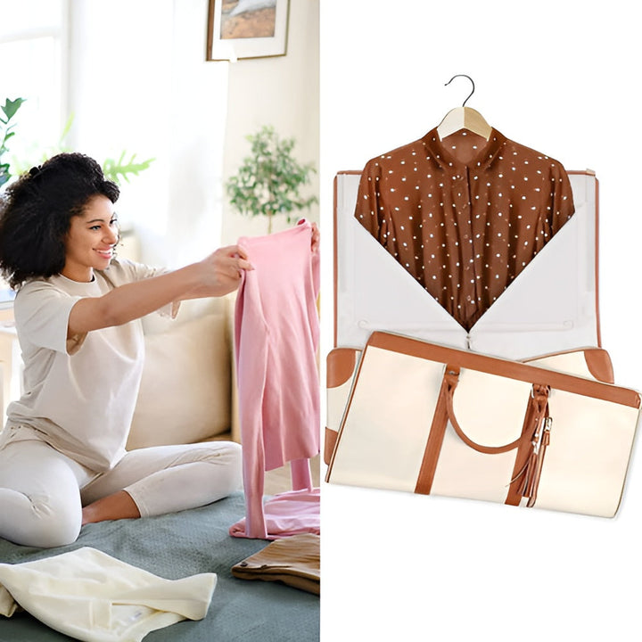 Mirla | Elegant kläders organiser axelväska i vegetabiliskt läder-Eva Jonsson