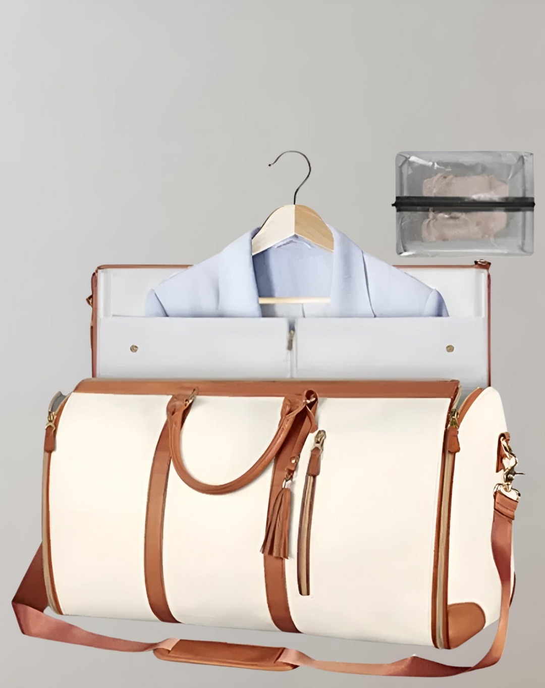 Mirla | Elegant kläders organiser axelväska i vegetabiliskt läder-Eva Jonsson