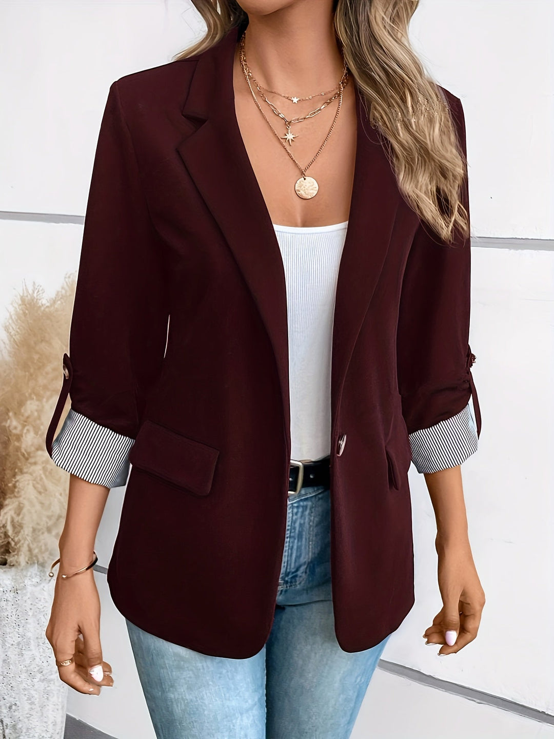 Mirla | Elegant kontors långblazer med-Eva Jonsson