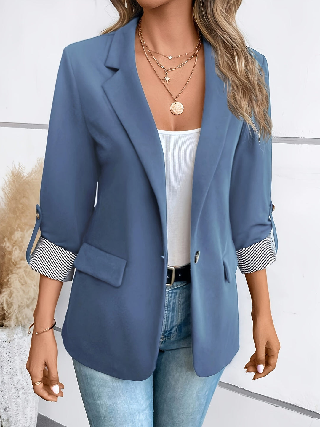 Mirla | Elegant kontors långblazer med-Eva Jonsson