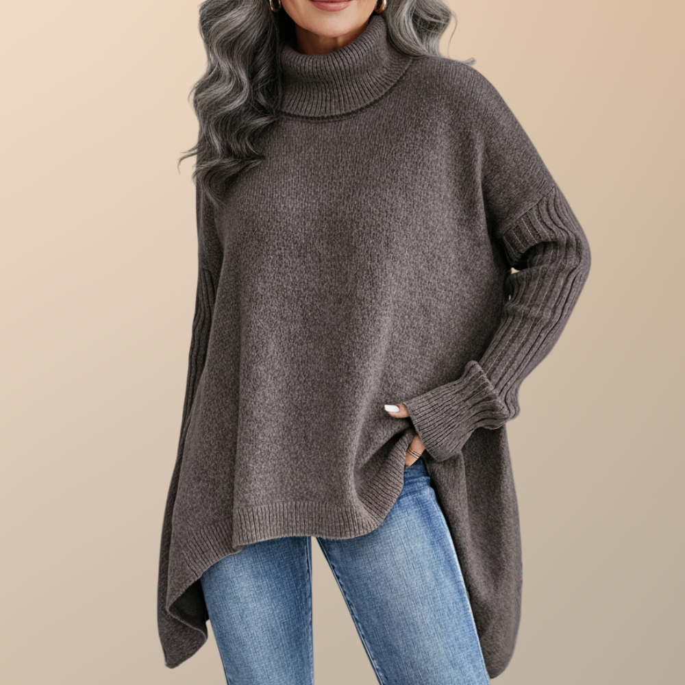Mirla | Elegant lång polokrage tröja för damer-Eva Jonsson